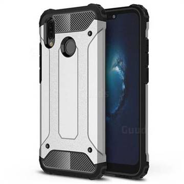 King Kong Armor Premium Shockproof Dual Layer Rugged Hard Cover for Huawei P20 Lite - Technology Silver