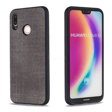 Canvas Cloth Coated Soft Phone Cover for Huawei P20 Lite - Dark Gray