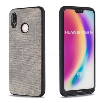 Canvas Cloth Coated Soft Phone Cover for Huawei P20 Lite - Light Gray