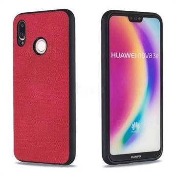 Canvas Cloth Coated Soft Phone Cover for Huawei P20 Lite - Red