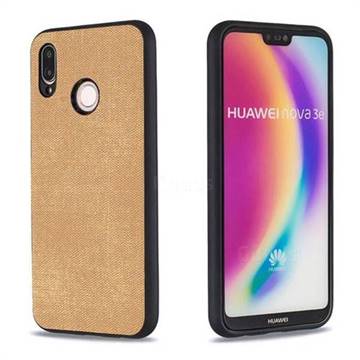 Canvas Cloth Coated Soft Phone Cover for Huawei P20 Lite - Brown