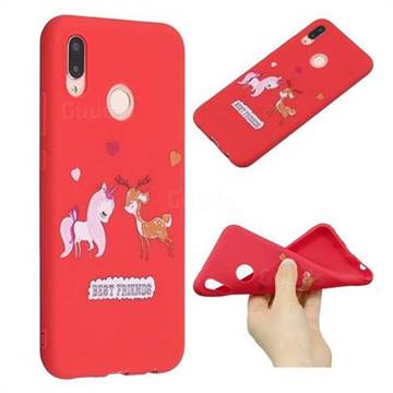Unicorn Deer Anti-fall Frosted Relief Soft TPU Back Cover for Huawei P20 Lite