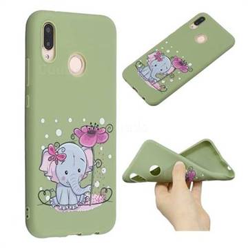 Butterfly Elephant Anti-fall Frosted Relief Soft TPU Back Cover for Huawei P20 Lite
