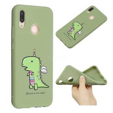 Cute Crocodile Anti-fall Frosted Relief Soft TPU Back Cover for Huawei P20 Lite