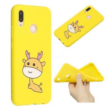 Cute Deer Anti-fall Frosted Relief Soft TPU Back Cover for Huawei P20 Lite