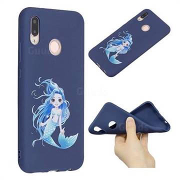 Mermaid Girl Anti-fall Frosted Relief Soft TPU Back Cover for Huawei P20 Lite