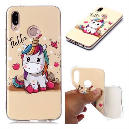 Hello Unicorn Soft TPU Cell Phone Back Cover for Huawei P20 Lite