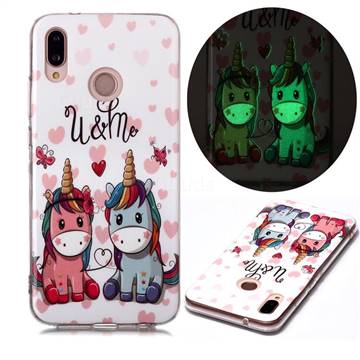 Couple Unicorn Noctilucent Soft TPU Back Cover for Huawei P20 Lite