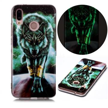 Wolf King Noctilucent Soft TPU Back Cover for Huawei P20 Lite
