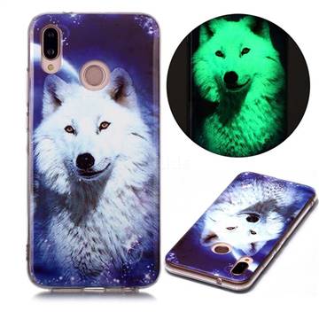 Galaxy Wolf Noctilucent Soft TPU Back Cover for Huawei P20 Lite