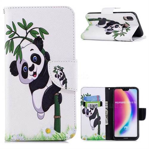 Bamboo Panda Leather Wallet Case for Huawei P20 Lite