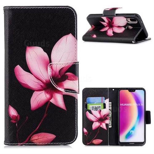 Lotus Flower Leather Wallet Case for Huawei P20 Lite