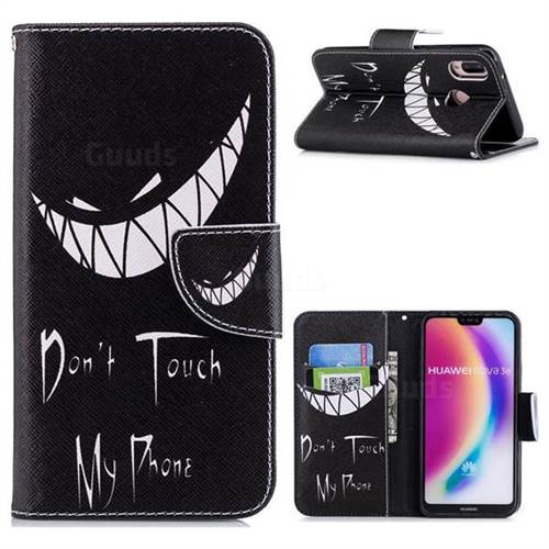 Crooked Grin Leather Wallet Case for Huawei P20 Lite