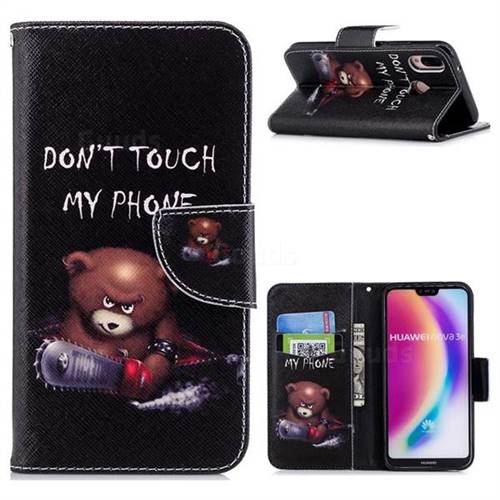 Chainsaw Bear Leather Wallet Case for Huawei P20 Lite