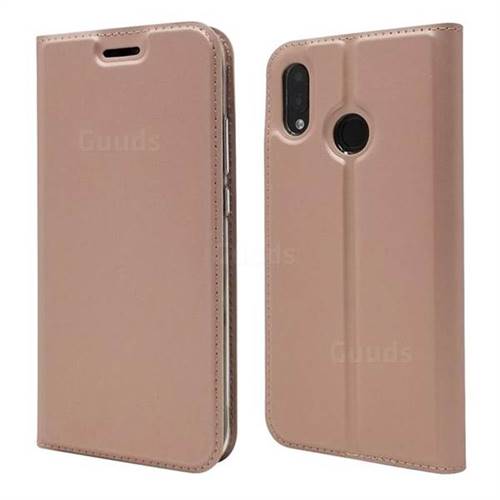 Ultra Slim Card Magnetic Automatic Suction Leather Wallet Case for Huawei P20 Lite - Rose Gold