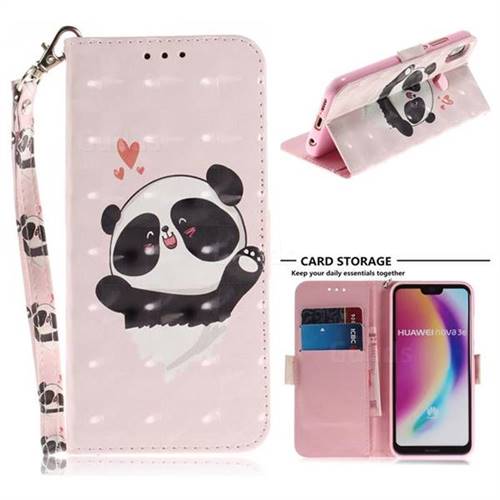 Heart Cat 3D Painted Leather Wallet Phone Case for Huawei P20 Lite