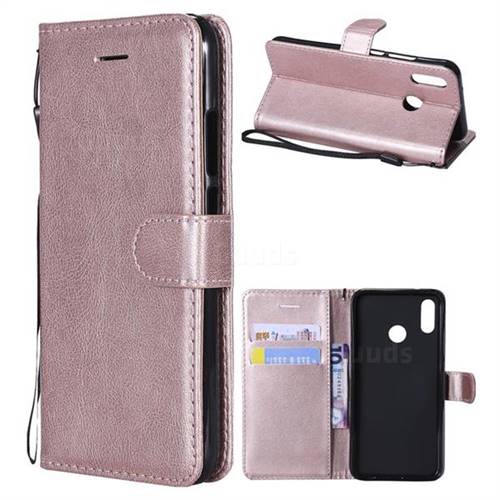 Retro Greek Classic Smooth PU Leather Wallet Phone Case for Huawei P20 Lite - Rose Gold