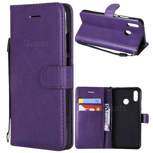 Retro Greek Classic Smooth PU Leather Wallet Phone Case for Huawei P20 Lite - Purple