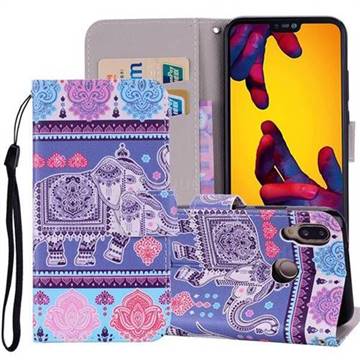 Totem Elephant PU Leather Wallet Phone Case Cover for Huawei P20 Lite