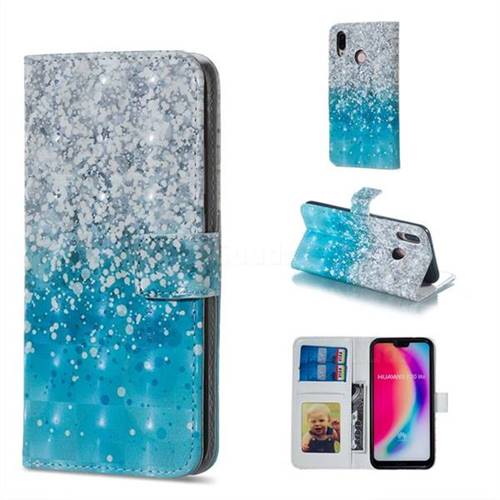 Sea Sand 3D Painted Leather Phone Wallet Case for Huawei P20 Lite