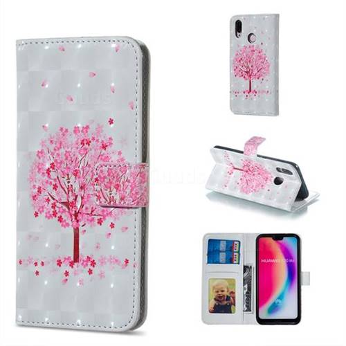 Sakura Flower Tree 3D Painted Leather Phone Wallet Case for Huawei P20 Lite