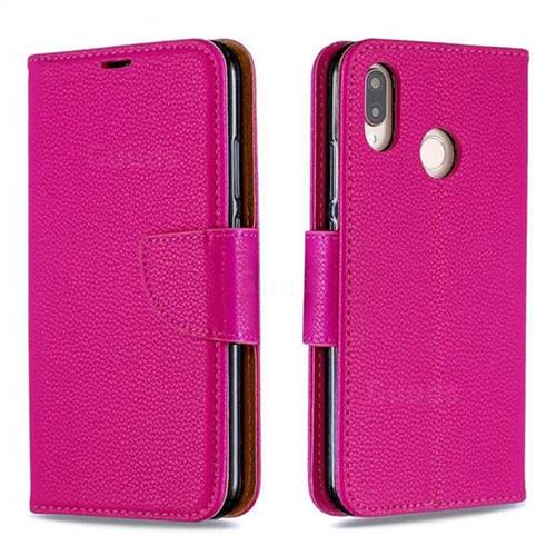 Classic Luxury Litchi Leather Phone Wallet Case for Huawei P20 Lite - Rose