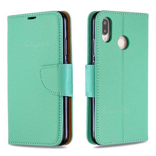 Classic Luxury Litchi Leather Phone Wallet Case for Huawei P20 Lite - Green