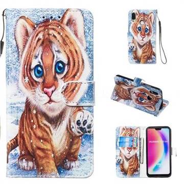 Baby Tiger Smooth Leather Phone Wallet Case for Huawei P20 Lite