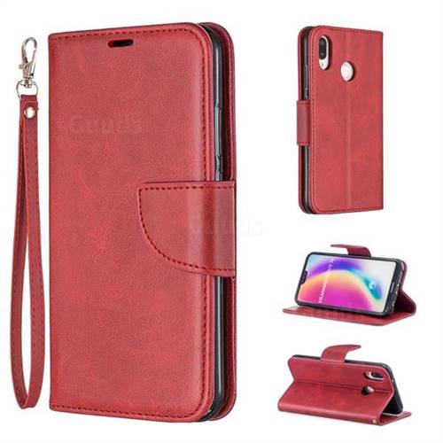 Classic Sheepskin PU Leather Phone Wallet Case for Huawei P20 Lite - Red