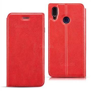 Ultra Slim Retro Simple Magnetic Sucking Leather Flip Cover for Huawei P20 Lite - Red