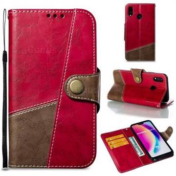 Retro Magnetic Stitching Wallet Flip Cover for Huawei P20 Lite - Rose Red