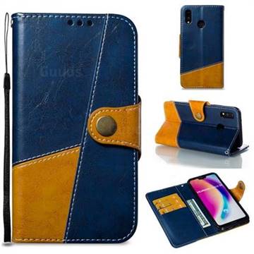 Retro Magnetic Stitching Wallet Flip Cover for Huawei P20 Lite - Blue