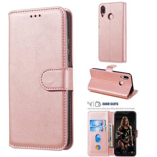 Retro Calf Matte Leather Wallet Phone Case for Huawei P20 Lite - Pink