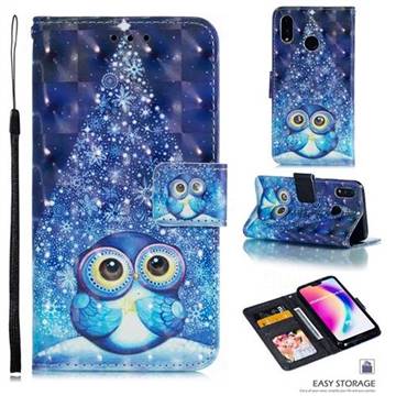 Stage Owl 3D Painted Leather Phone Wallet Case for Huawei P20 Lite