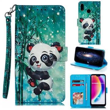 Cute Panda 3D Painted Leather Phone Wallet Case for Huawei P20 Lite