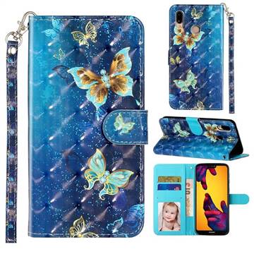 Rankine Butterfly 3D Leather Phone Holster Wallet Case for Huawei P20 Lite
