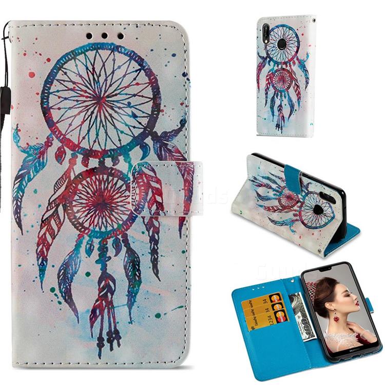 ColorDrops Wind Chimes 3D Painted Leather Wallet Case for Huawei P20 Lite