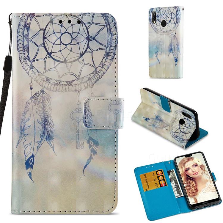 Fantasy Campanula 3D Painted Leather Wallet Case for Huawei P20 Lite