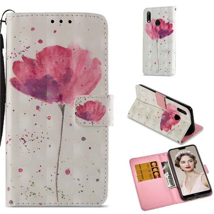 Watercolor 3D Painted Leather Wallet Case for Huawei P20 Lite