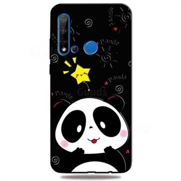 Cute Bear 3D Embossed Relief Black TPU Cell Phone Back Cover for Huawei P20 Lite(2019)