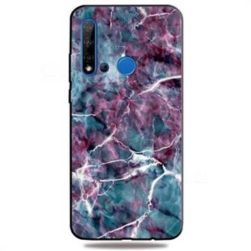 Marble 3D Embossed Relief Black TPU Cell Phone Back Cover for Huawei P20 Lite(2019)