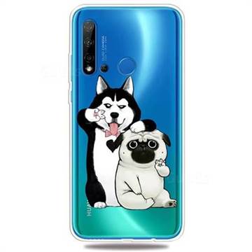 Selfie Dog Clear Varnish Soft Phone Back Cover for Huawei P20 Lite(2019)