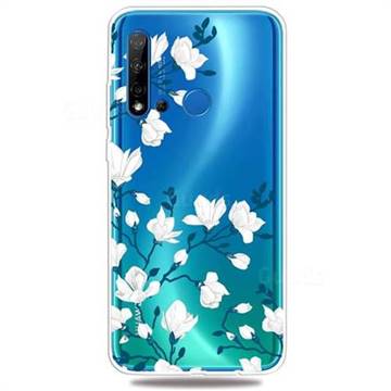 Magnolia Flower Clear Varnish Soft Phone Back Cover for Huawei P20 Lite(2019)