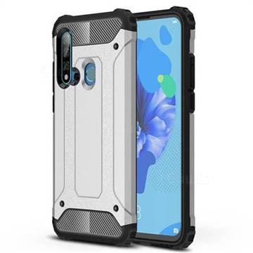 King Kong Armor Premium Shockproof Dual Layer Rugged Hard Cover for Huawei P20 Lite(2019) - White
