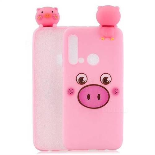 Small Pink Pig Soft 3D Climbing Doll Soft Case for Huawei P20 Lite(2019)