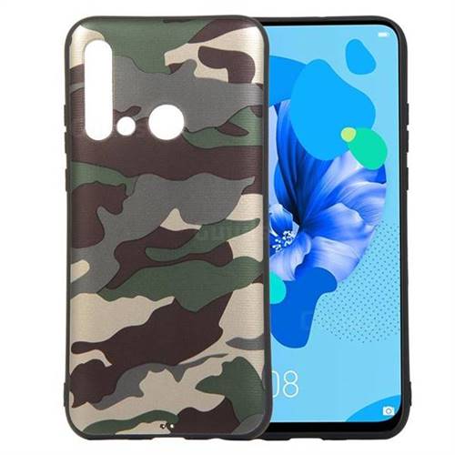 Camouflage Soft TPU Back Cover for Huawei P20 Lite(2019) - Gold Green