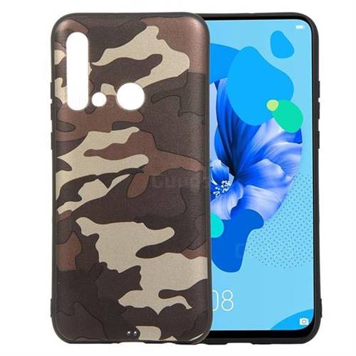 Camouflage Soft TPU Back Cover for Huawei P20 Lite(2019) - Gold Coffee
