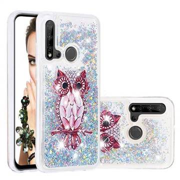 Seashell Owl Dynamic Liquid Glitter Quicksand Soft TPU Case for Huawei P20 Lite(2019)