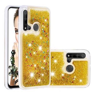 Dynamic Liquid Glitter Quicksand Sequins TPU Phone Case for Huawei P20 Lite(2019) - Golden