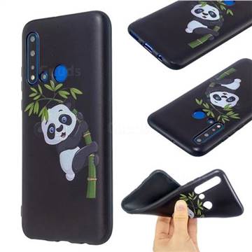 Bamboo Panda 3D Embossed Relief Black Soft Back Cover for Huawei P20 Lite(2019)